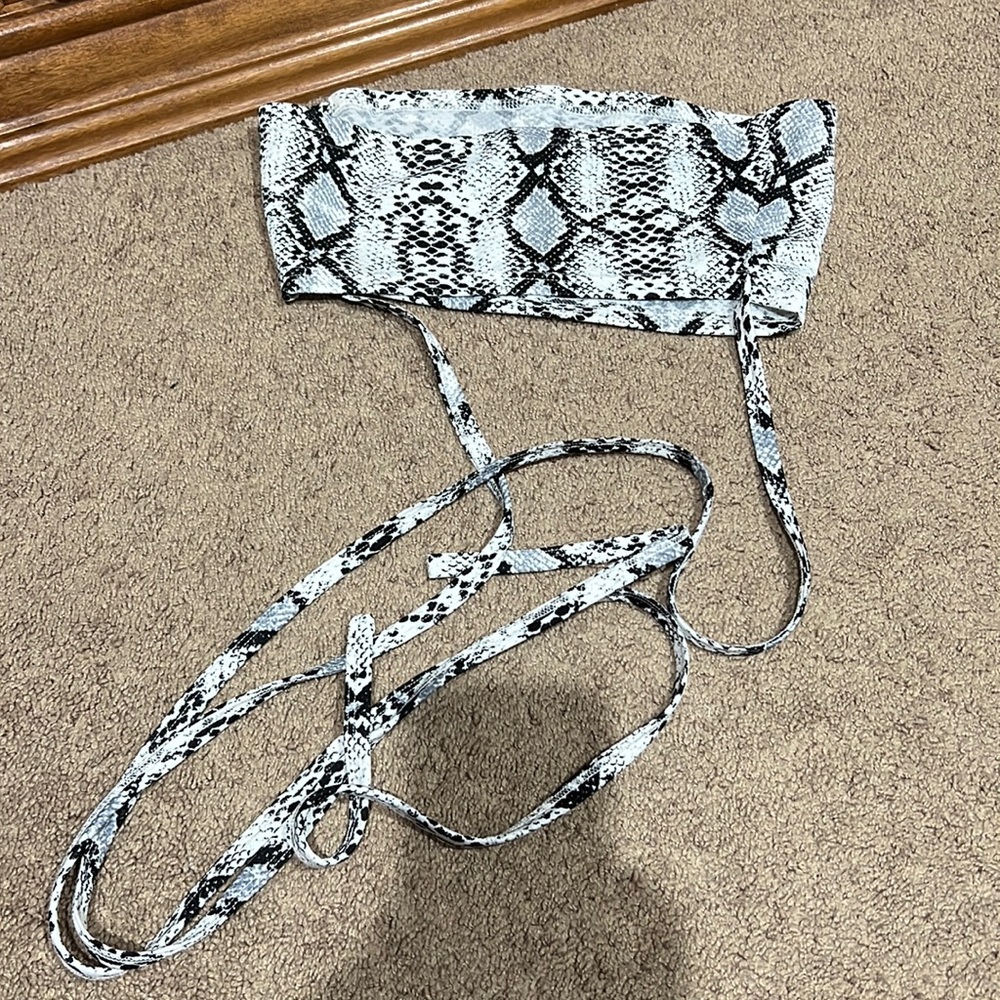 snake skin print tube top
